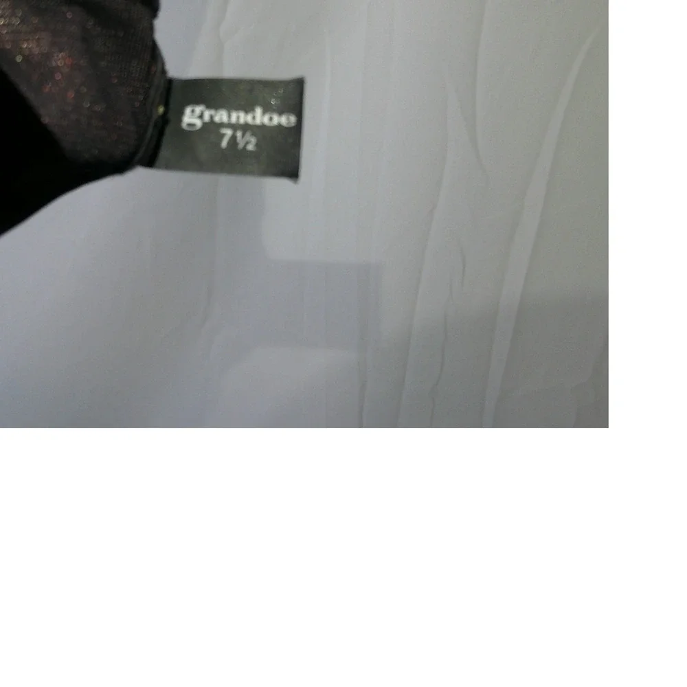Vintage Grandoe Womens Black Leather Dress Gloves Size 7.5‎ Classic Winter